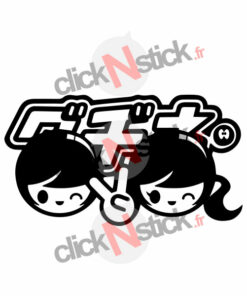 stickers boy and girl jdm manga drift japan