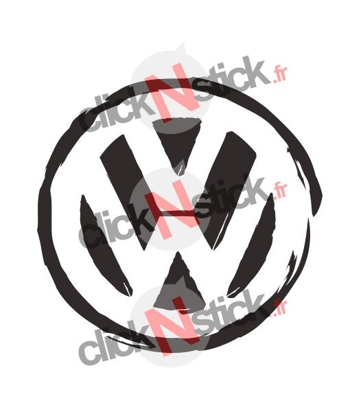 stickers logo vw destructuré