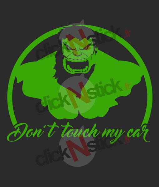 don't touch my car hulk stickers
