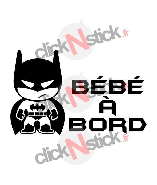 Bebe A Bord Batman Pour Fond Clair Clicknstick