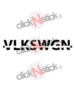 sticker texte VLKSWGN VW Volkswagen barré sans cadre